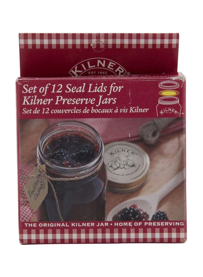 Kilner 12-Piece Replacement Jar Lid Set Gold/Black