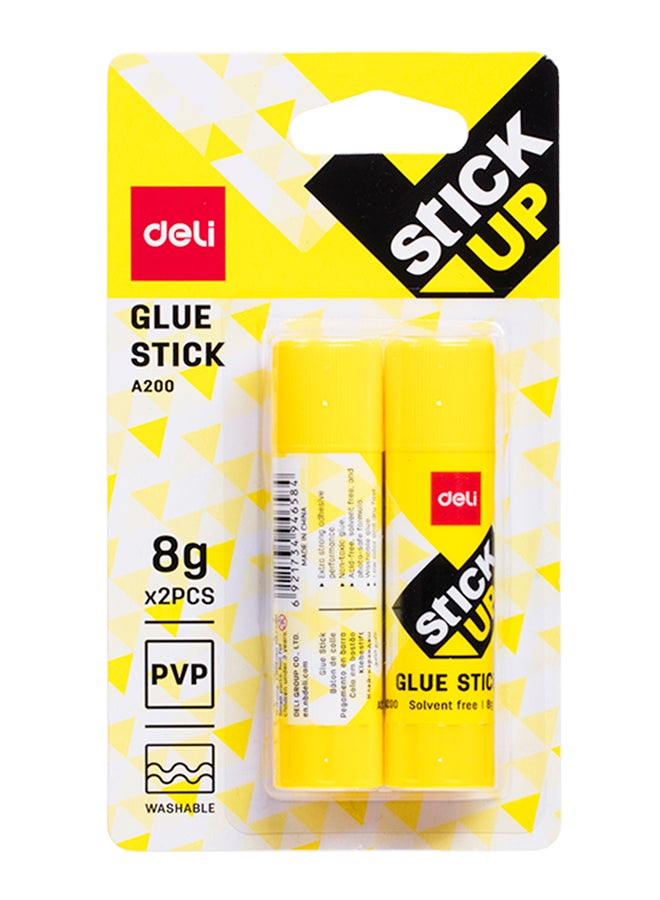 Deli 2-Piece Stick Up Glue Set Yellow