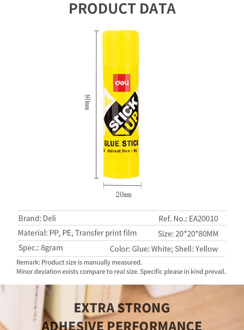 Deli 2-Piece Stick Up Glue Set Yellow