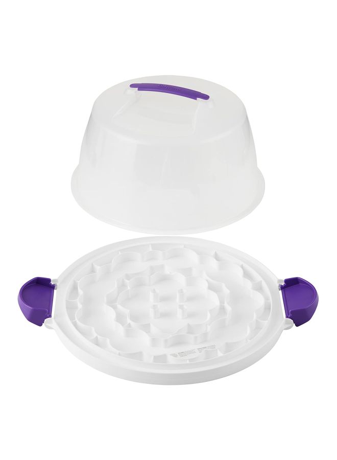 Wilton Reversible Cupcake and Cake Carrier Clear/Purple