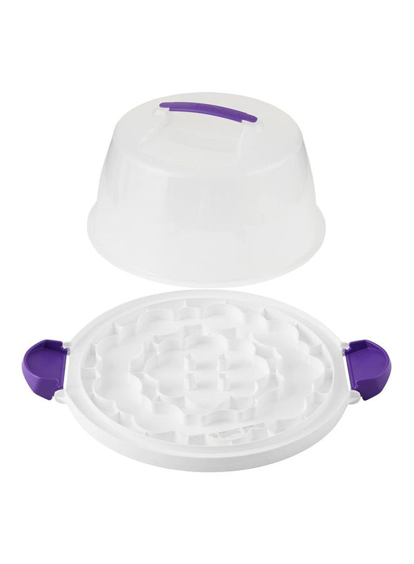 Wilton Reversible Cupcake and Cake Carrier Clear/Purple