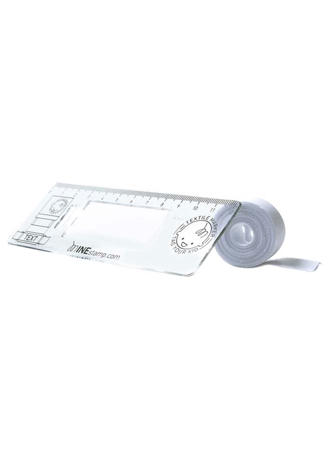 Mine Stamp Centring Ruler with Tape Clear