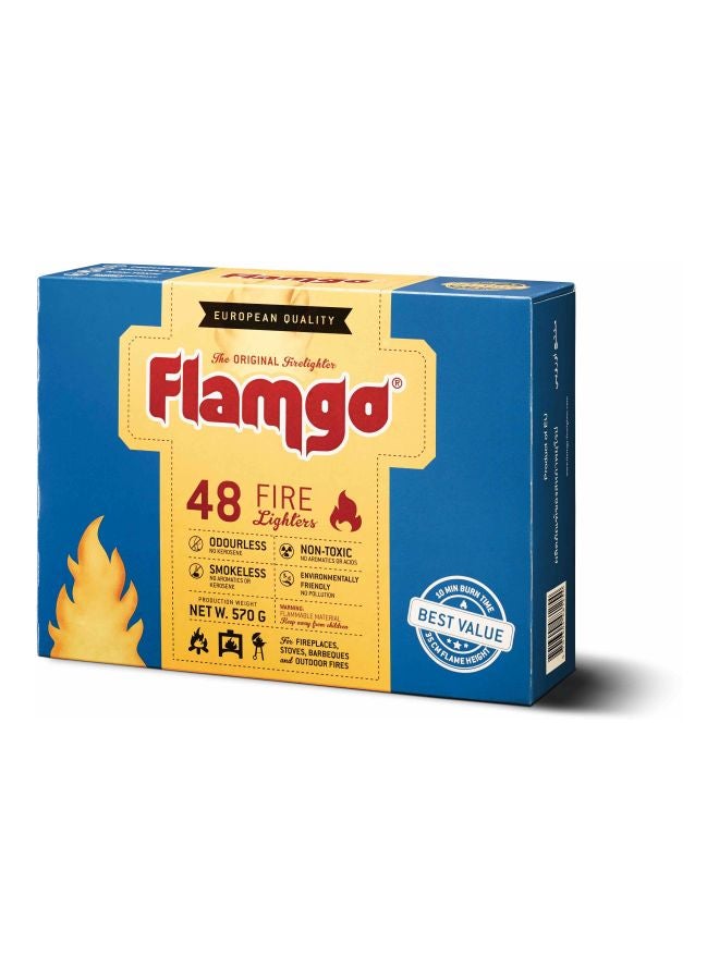 FLAMGO 48 Pieces Fire Lighter Wooden Cubes