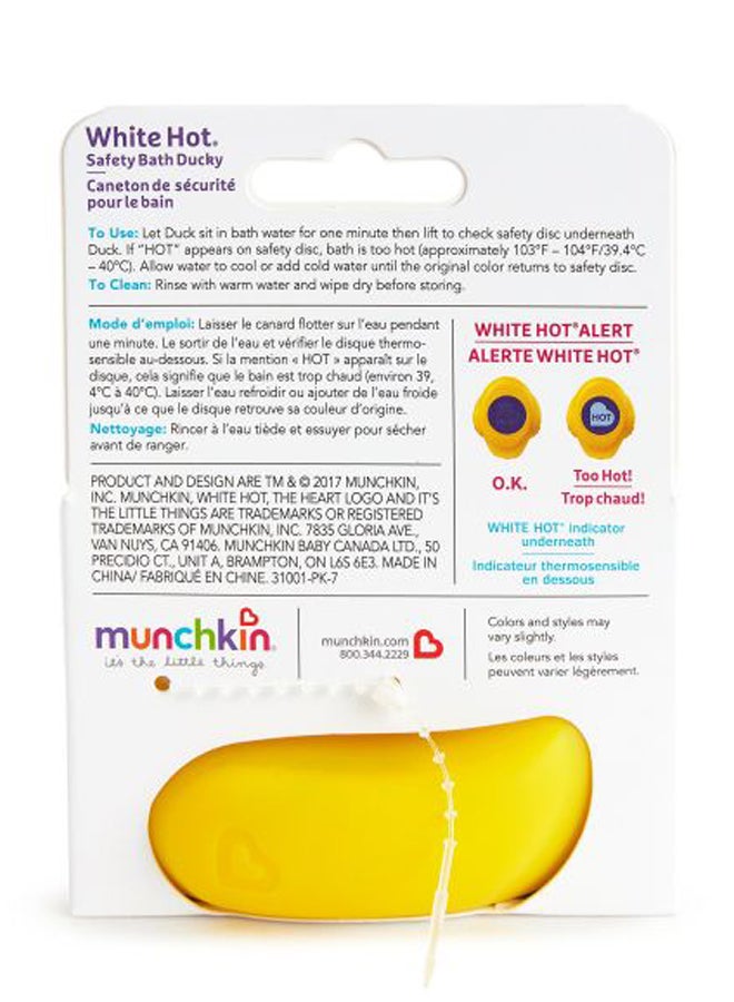Munchkin White Hot Bath Ducky Yellow/Orange 3.6x2.8x2.9inch