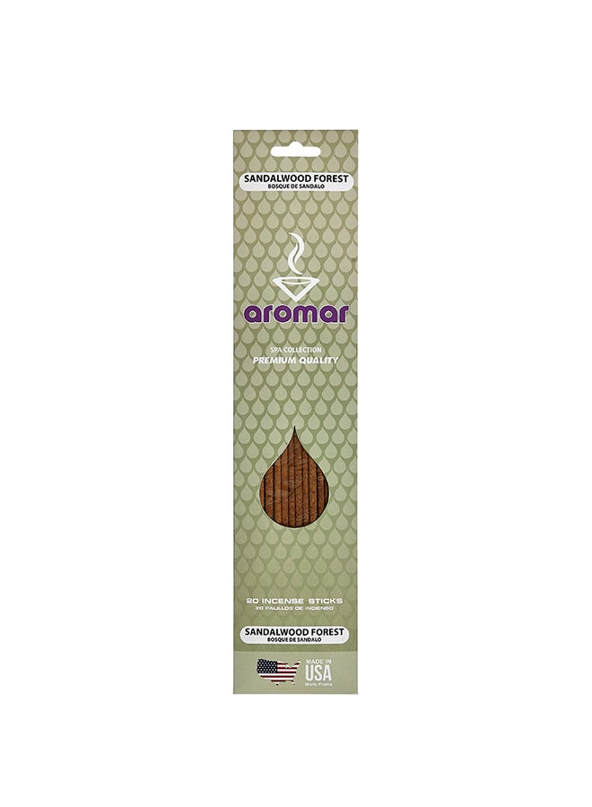Aromar Sandalwood Forest Incense 20 Stick Brown