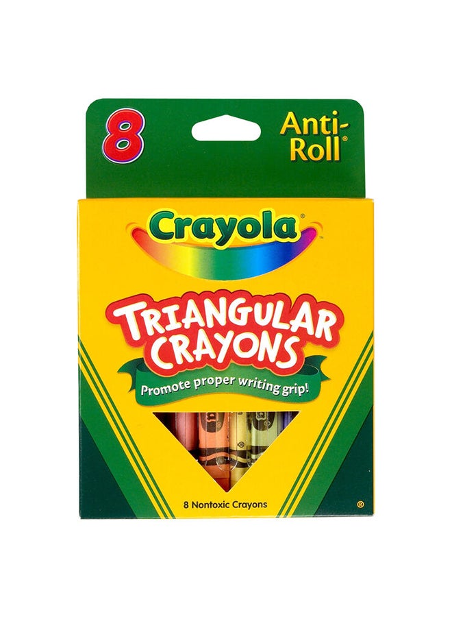 Crayola Anti-Roll Triangular Crayons - 8 Pieces