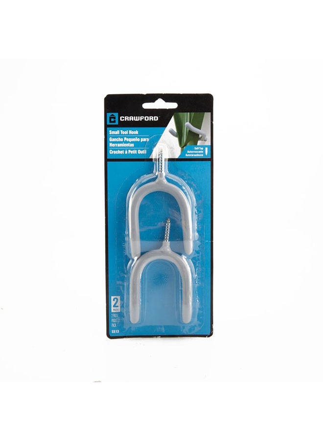 Crawford U-Head Screw-In Small Tool Hooks Silver