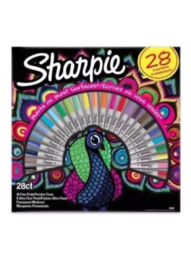 Sharpie 28-Piece Peacock Permanent Marker Set