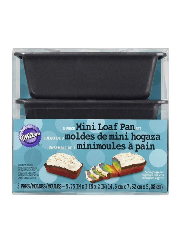 Wilton Mini Loaf Pan Set of 3 Black
