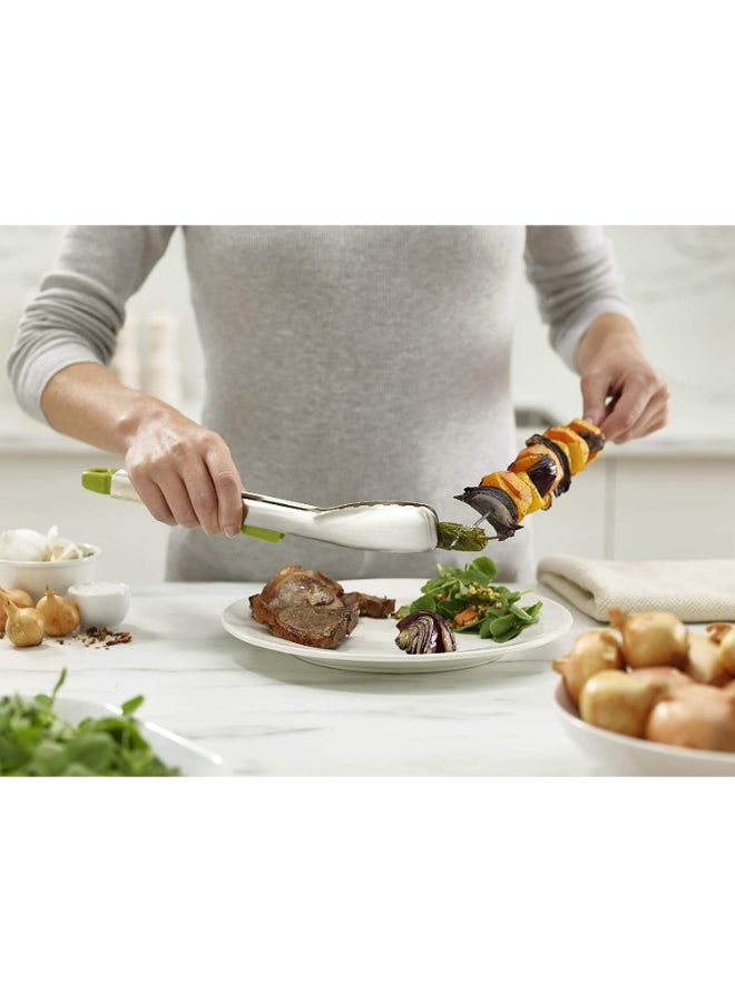 Joseph Joseph Elevate Slimline Tongs Silver/Green