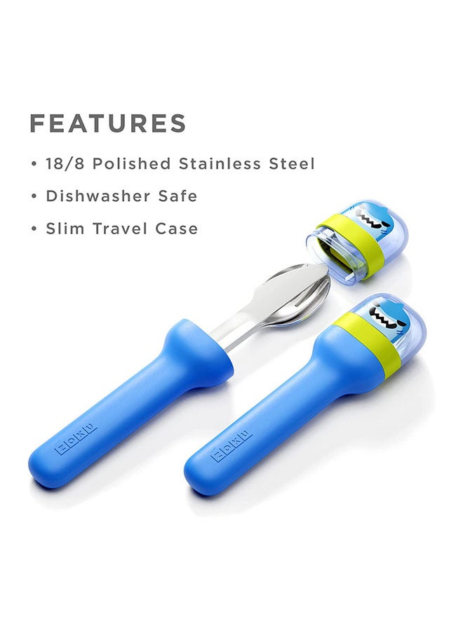 ZOKU 4-Piece Shark Pocket Utensil Set Blue