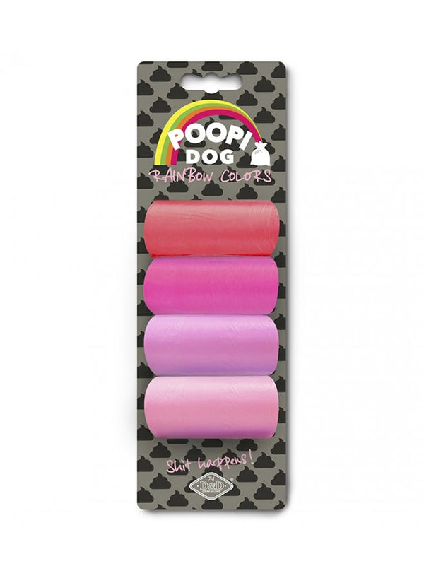 EBI Poopi Dog Rainbow Bags Pink - Premium Pet Supplies