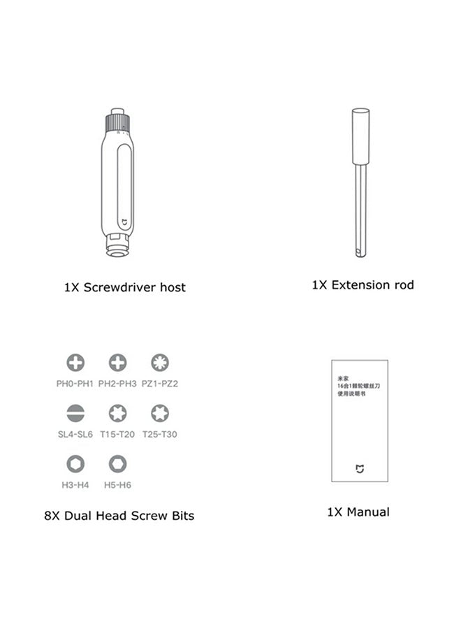 Xiaomi Mijia 16 In 1 Ratchet Screwdriver - Generic