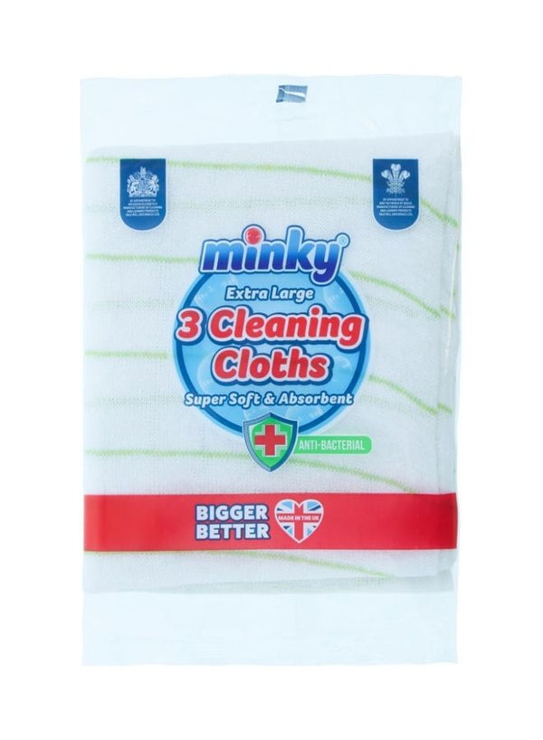 Minky Minky Anti-Bacterial Cleaning Cloths 3 Pack