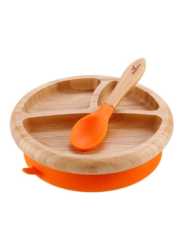 Avanchy Bamboo Suction Classic Plate and Spoon