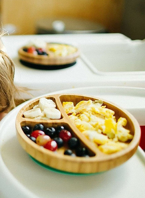 Avanchy Bamboo Suction Classic Plate and Spoon