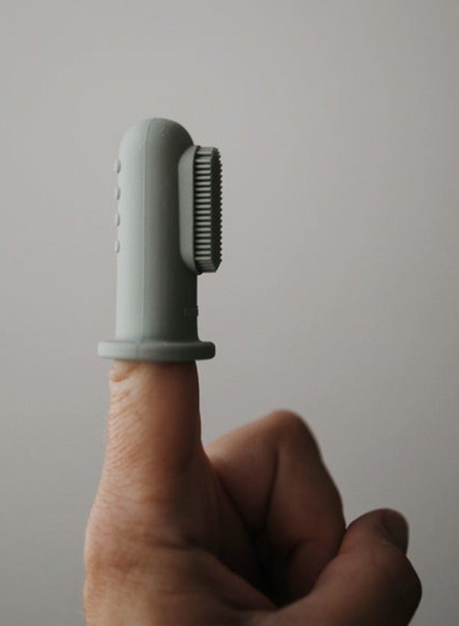 Mushie Silicone Finger Toothbrush - Cambridge Blue