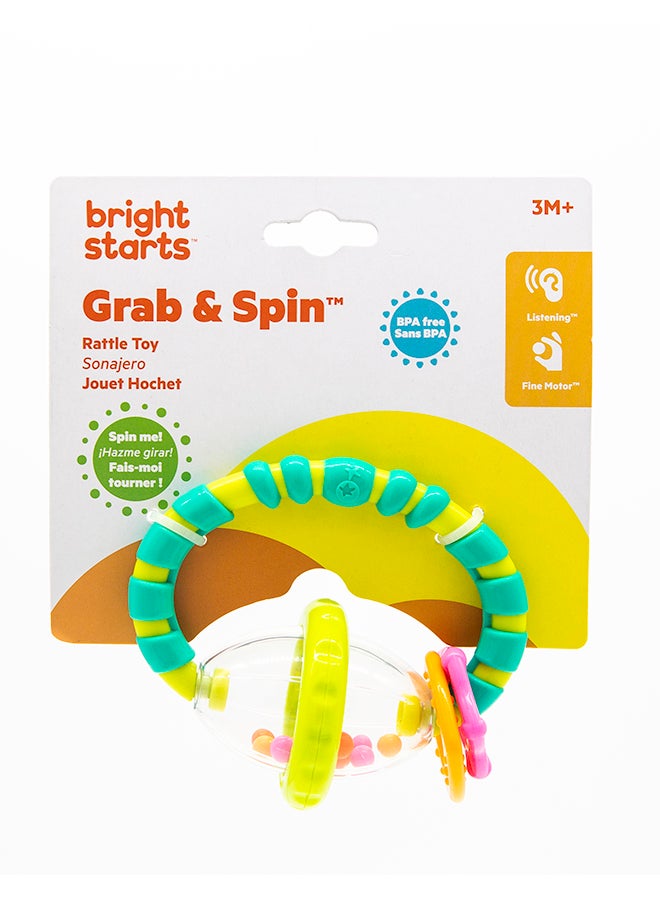 Bright Starts Grab And Spin Rattle Toy