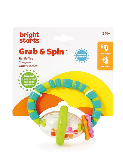 Bright Starts Grab And Spin Rattle - Premium Baby Toy