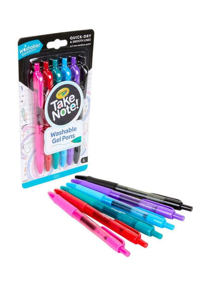 Crayola 6-Piece Take Note Washable Gel Pens Set