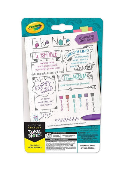 Crayola 6-Piece Take Note Washable Gel Pens Set