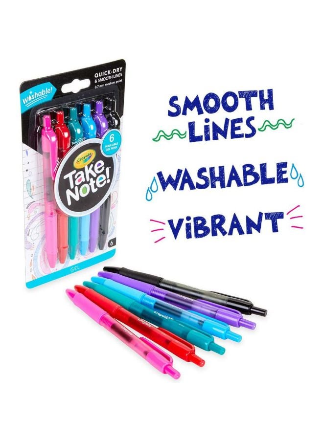 Crayola 6-Piece Take Note Washable Gel Pens Set