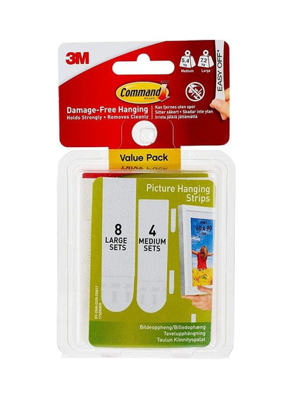 Command Picture Hanging Strips - Premium Quality White