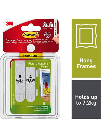 Command Picture Hanging Strips - Premium Quality White