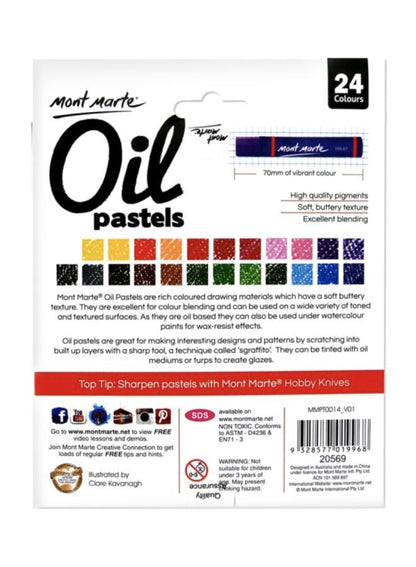 Mont Marte 24-Piece Oil Pastels Set
