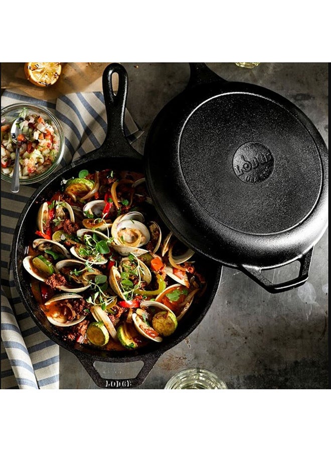 Lodge LCC3 Pre-Seasoned Cast Iron Cooker Black