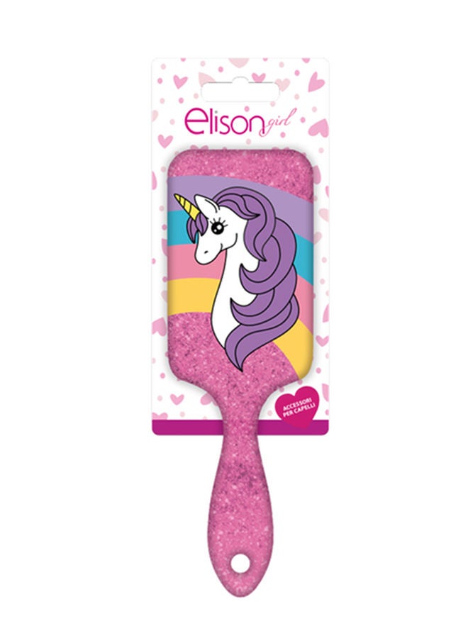 Elison Girl Unicorn Hair Brush Pink