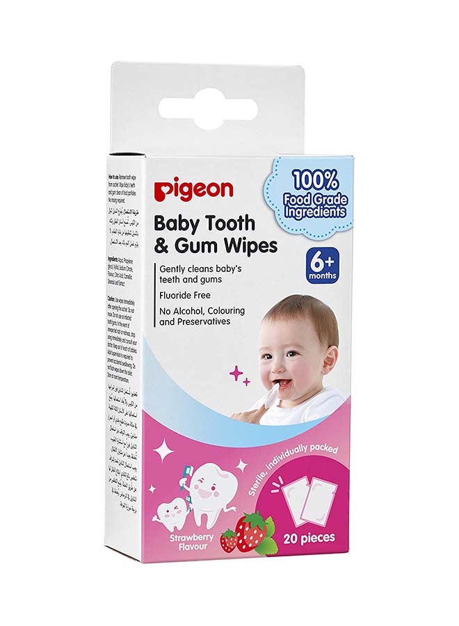 Pigeon Baby Tooth & Gum Wipes (Strawberry) - 6+ Months