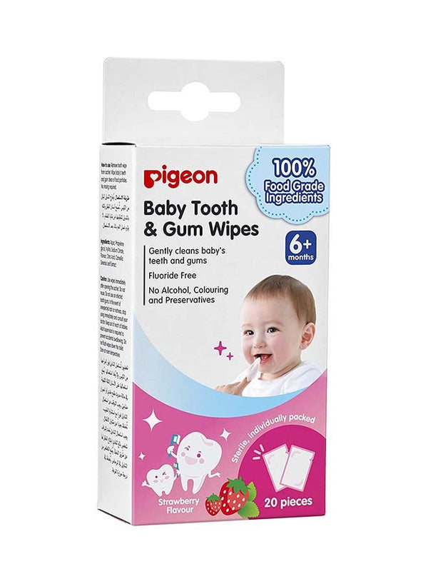 Pigeon Baby Tooth & Gum Wipes (Strawberry) - 6+ Months