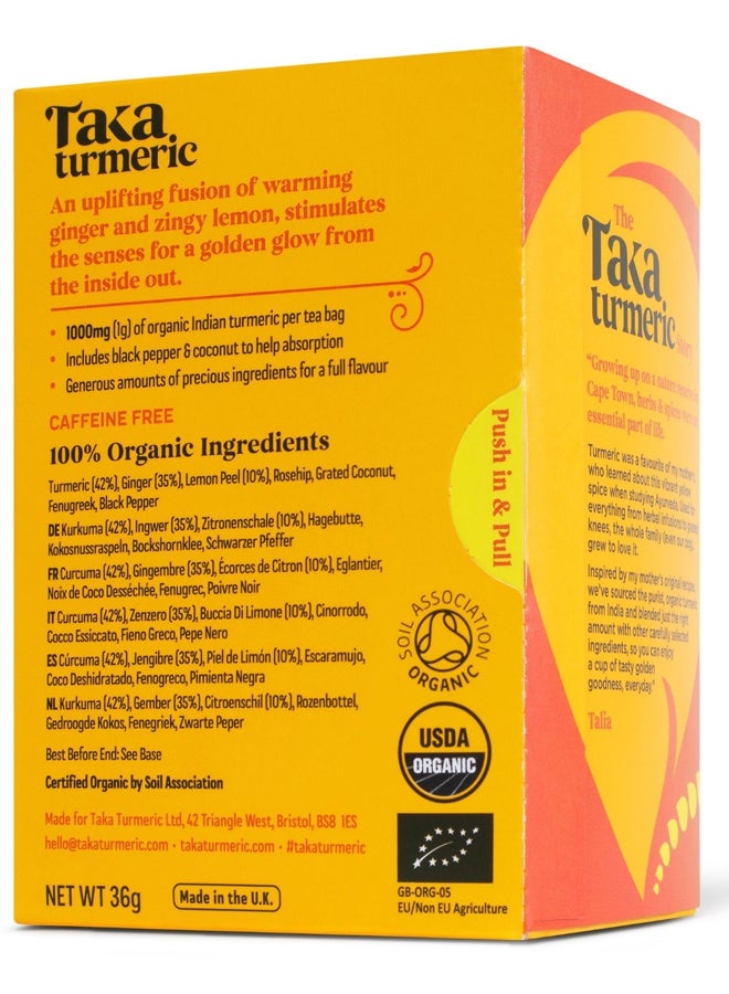 Organic Turmeric Tea with Ginger & Lemon - Taka Turmeric