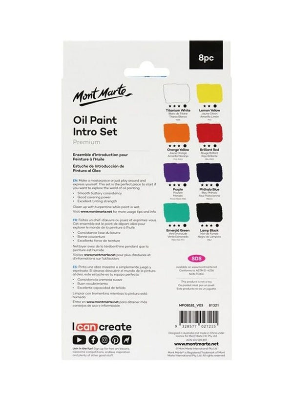 Mont Marte Oil Paint Intro Set - 8 Piece Multicolour