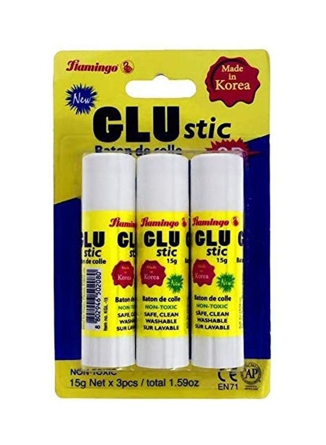 Flamingo 3-Piece Non-Toxic Glue Stick Set