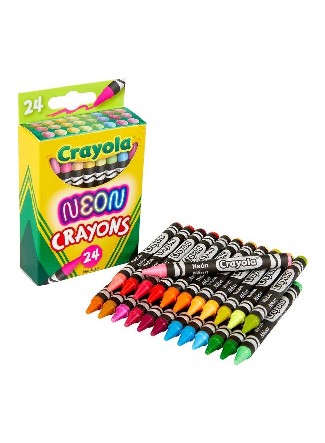 Crayola 24-Piece Neon Crayon Set