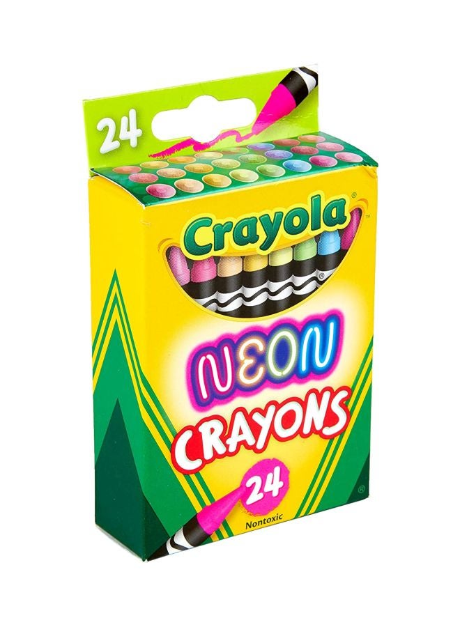 Crayola 24-Piece Neon Crayon Set