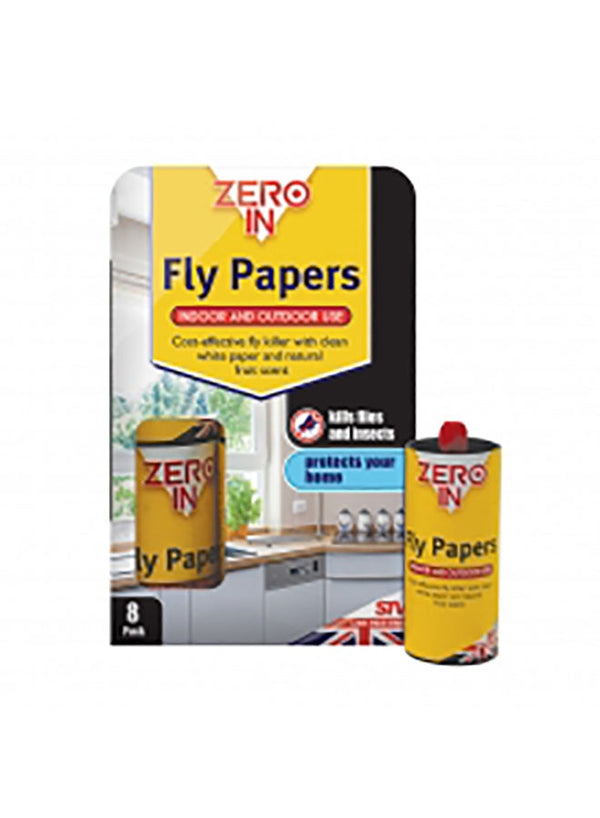 STV Pack Of 8 Fly Papers 9cm