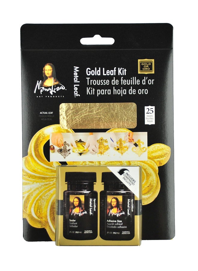 Speedball 25-Sheet Mona Lisa Leaf Kit Golden