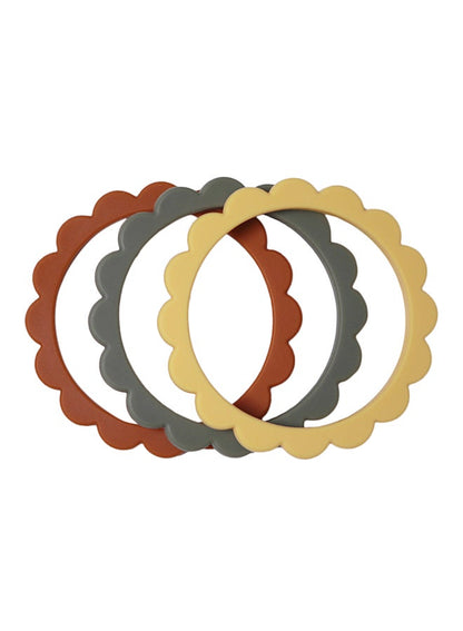 Mushie Pack Of 3 Flower Teething Bracelet