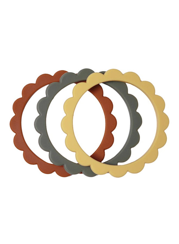Mushie Pack Of 3 Flower Teething Bracelets
