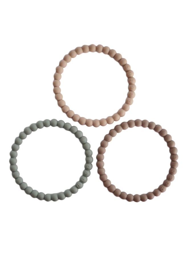 Mushie Silicone Pearl Teether Baby Bracelets