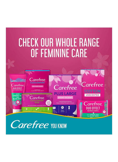 Carefree Daily Panty Liners, Cotton, Aloe - Pack of 30
