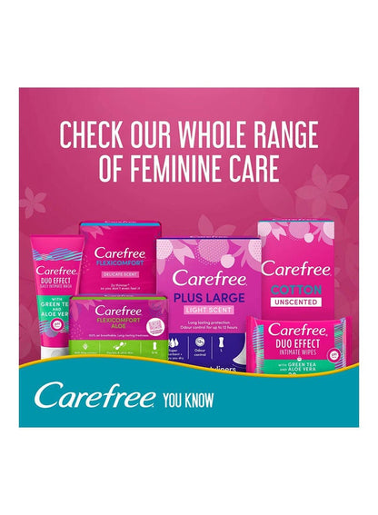 Carefree Daily Panty Liners, Aloe White – Pack of 48
