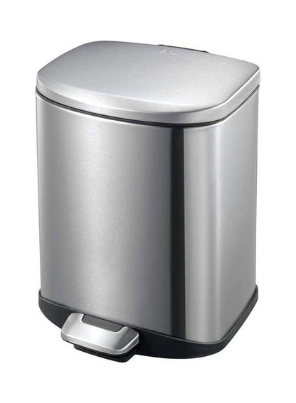 EKO Della Fingerprint Resistant Brushed Stainless Steel Finish, Rectangular Waste Bin With Soft Close Lid, Durable Cantilever