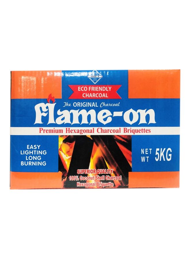 Flame-On Premium Hexagonal Charcoal Briquettes 5kg