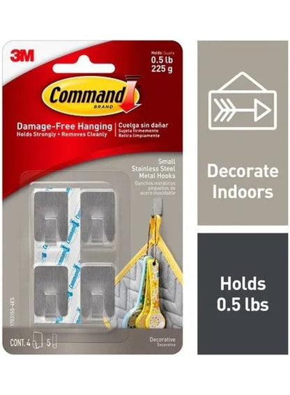 Command Decoration Stainless Steel Hooks
