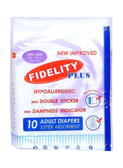 FIDELITY Pack Of 10 Adult Diapers, Extra Large