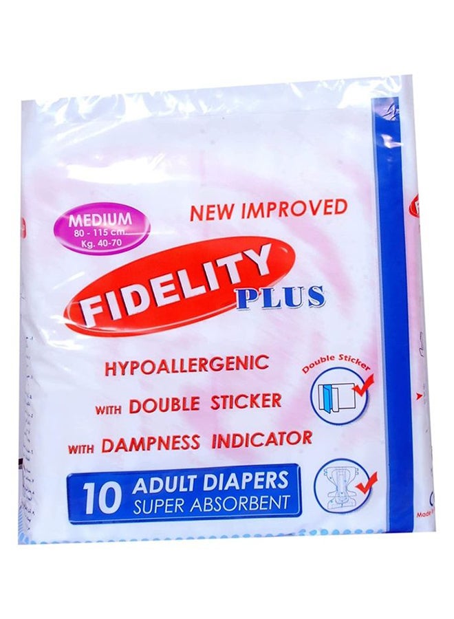 FIDELITY Pack Of 10 Adult Diapers Medium